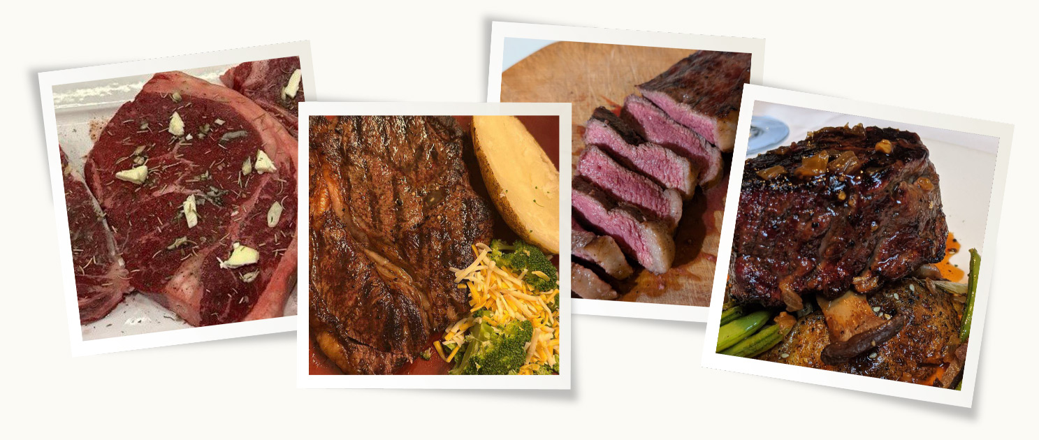 A prepared steak dinner